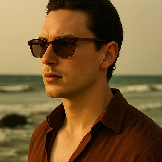 Man in summer attire on a boat